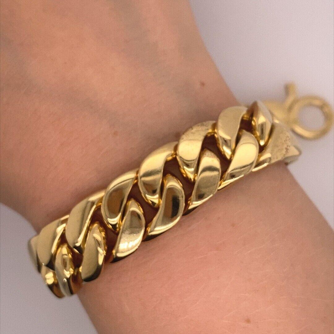 Tom Wood Chunky Chain Bracelet 925 Sterling Silver with 9ct Gold Plated 2
