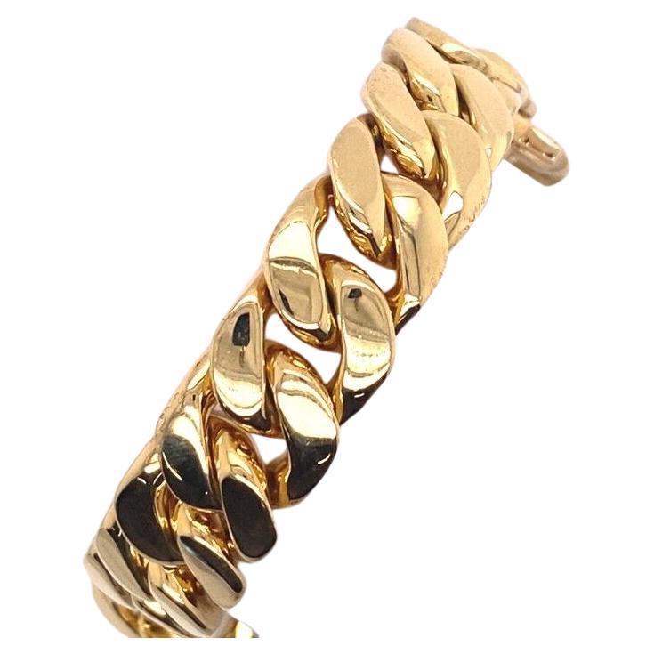 Tom Wood Chunky Chain Bracelet 925 Sterling Silver with 9ct Gold Plated For Sale