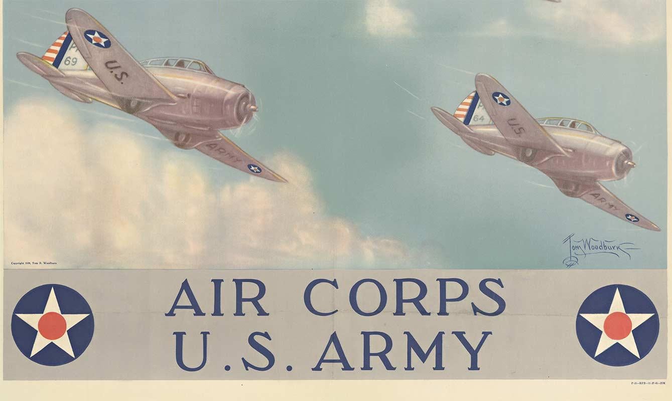 Wings over America Air Corps US Army - Print de Tom Woodburn