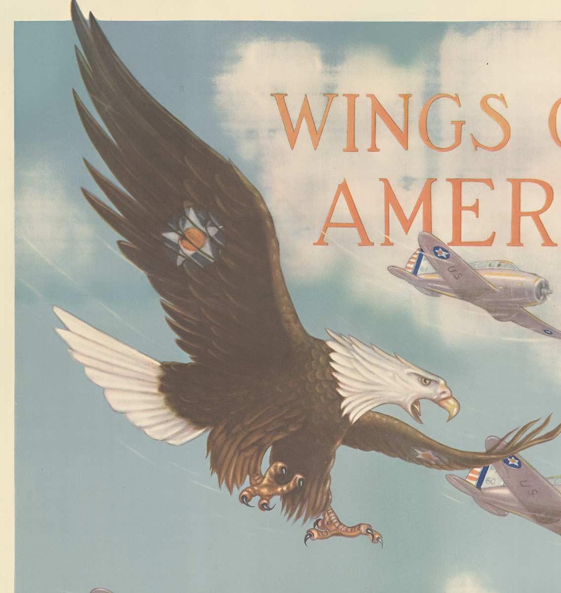 Wings over America Air Corps US Army - Modernisme américain Print par Tom Woodburn