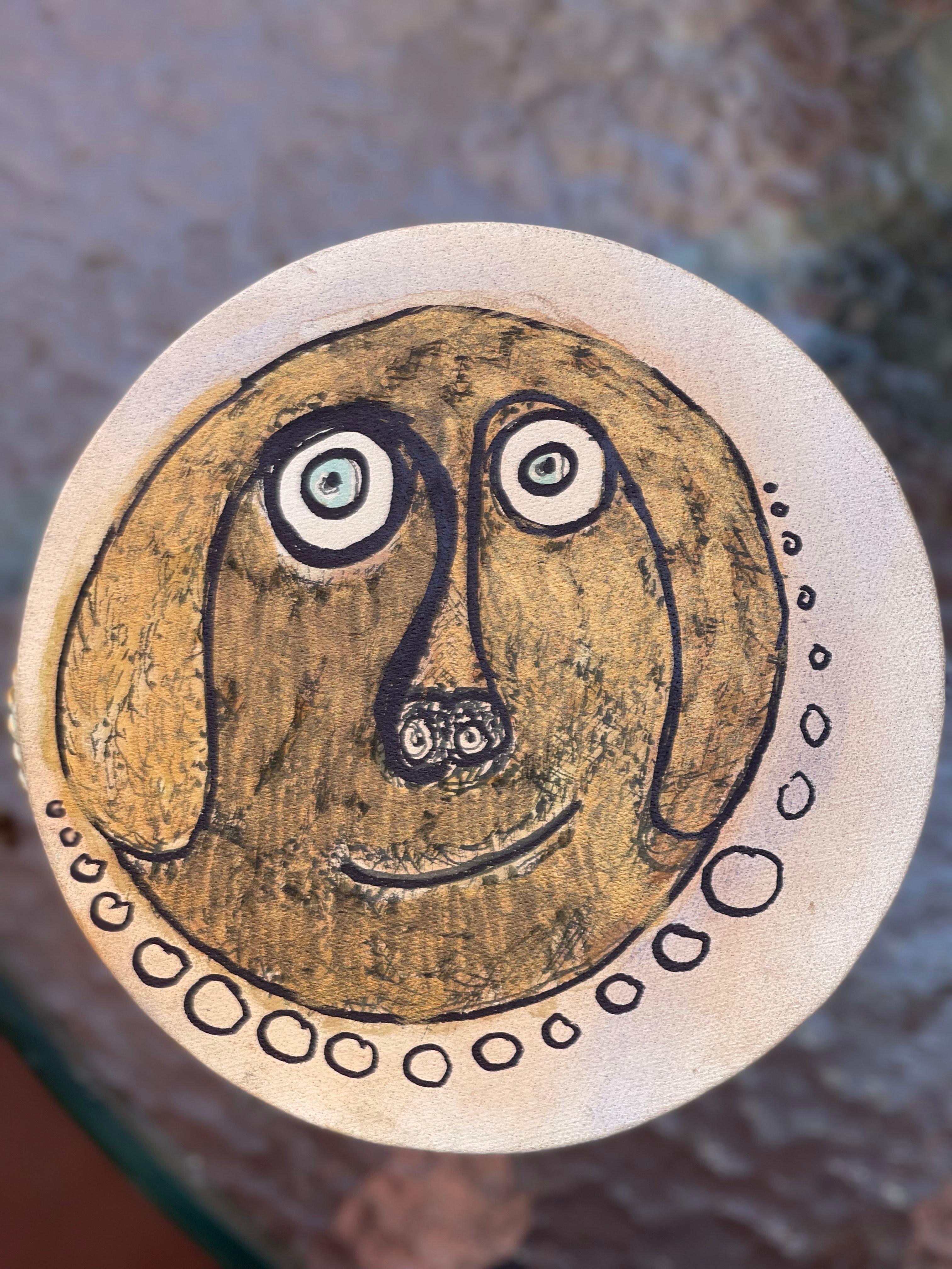 Happy Dog - Mixed Media Art by Tom Wright