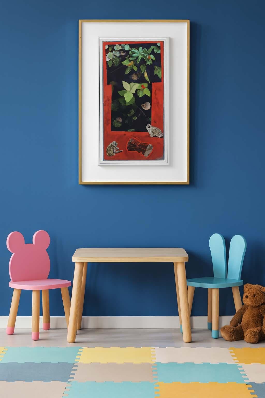 Tom Wudl Öl auf Leinwand, 1991 - Surreales botanisches Stillleben mit Fröschen und Maske im Angebot 4