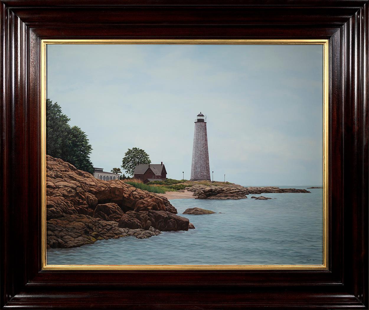 Five Mile Point Lighthouse - Painting by Tom Yost