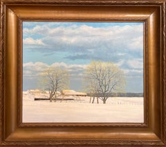Paysage de ferme d'hiver intitulé « Farm Along Painter Hill Road Roxbury, CT »