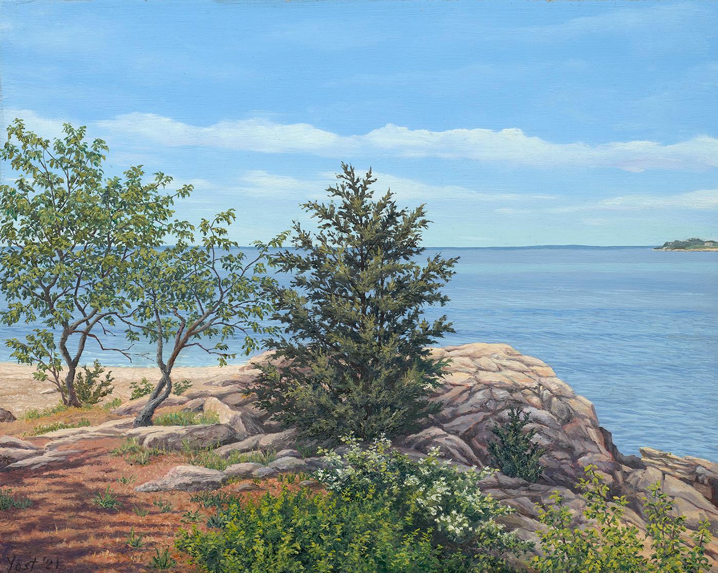 Tom Yost Landscape Painting – Weed Strand