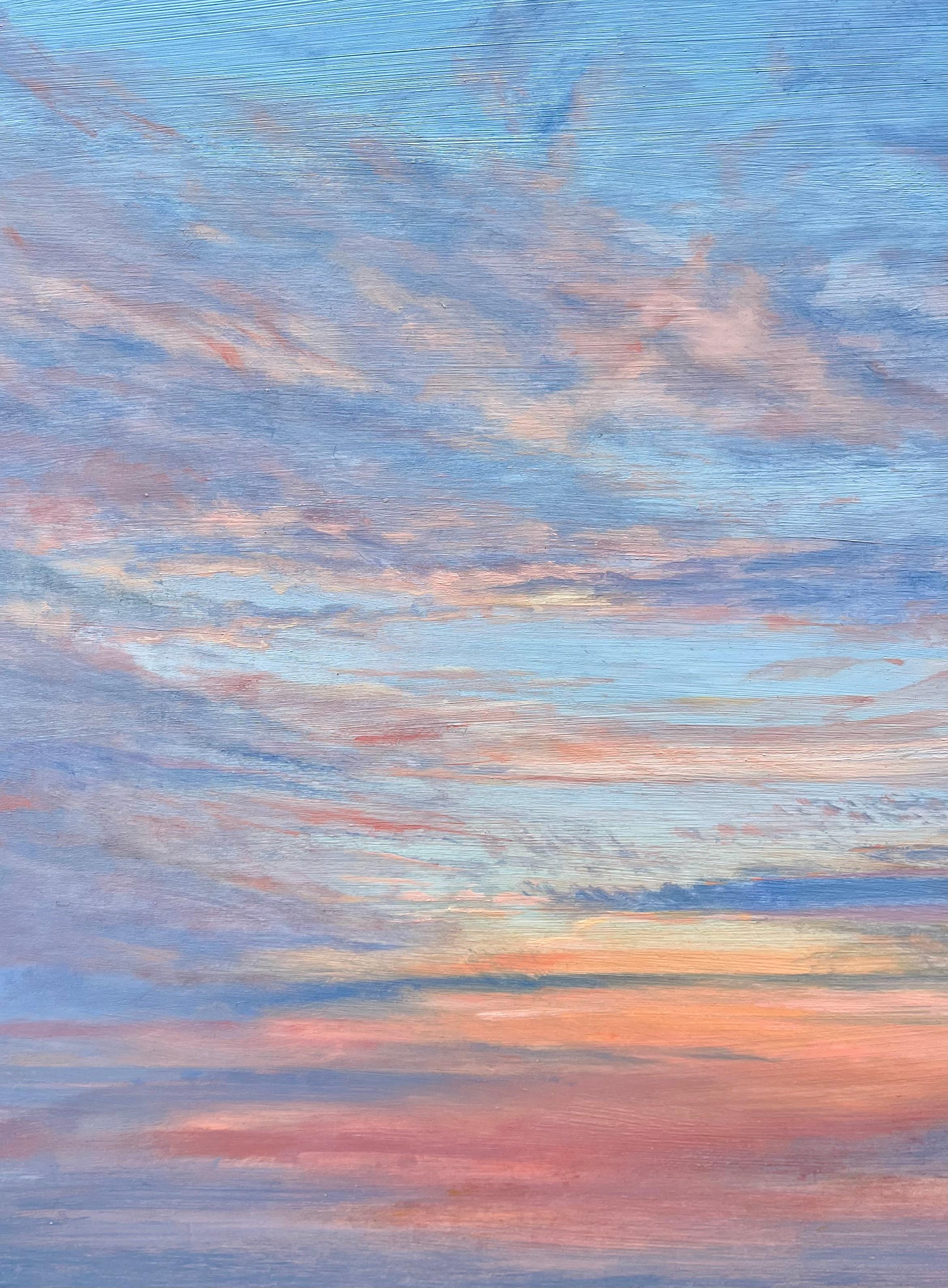 Nuages chuchotés au coucher du soleil - Painting de Tom Yost