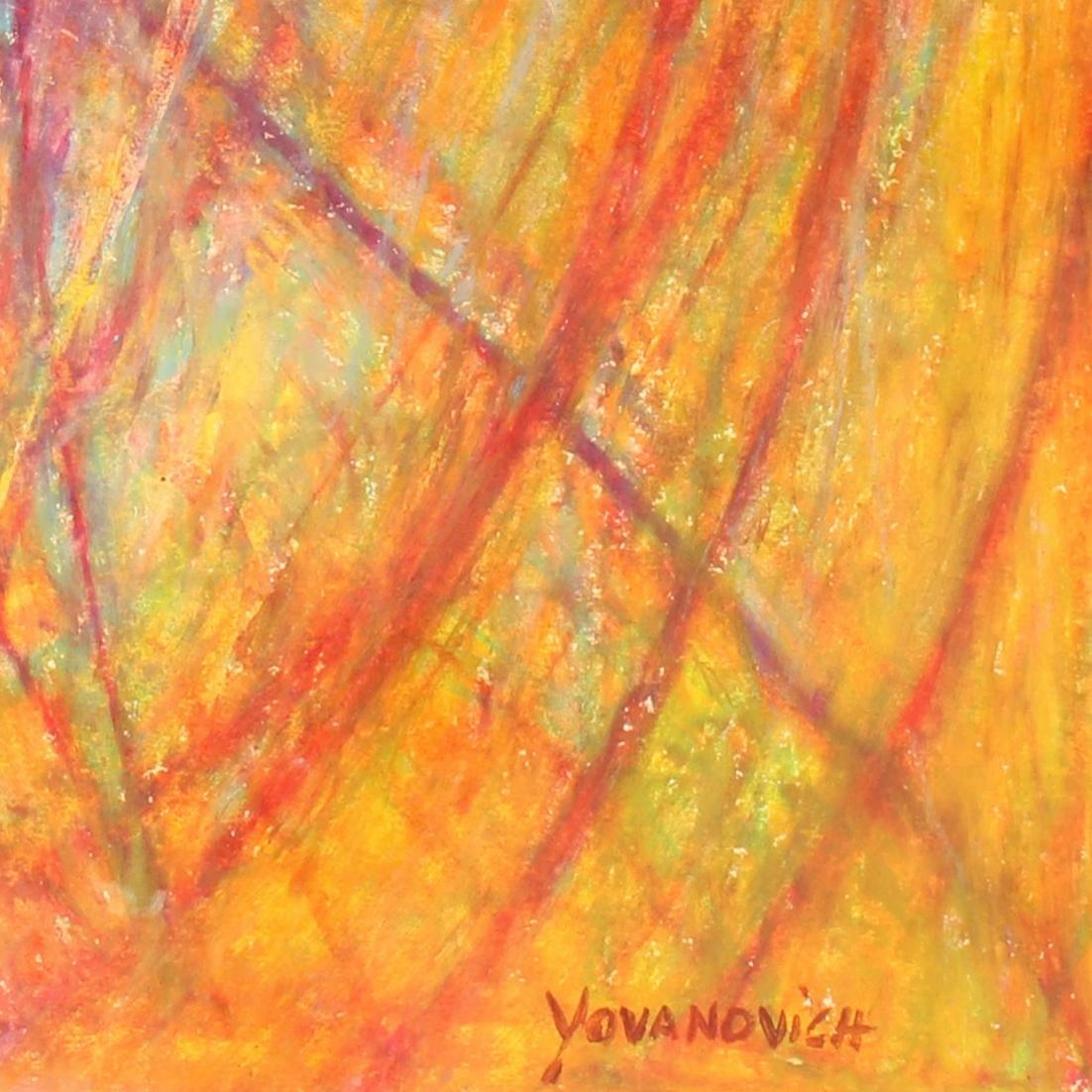 A original mixed media monotype and pastel on paper by modern artist Toma Yovanovich.