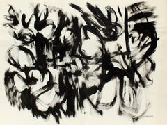 Toma Yovanovich Abstraktes Expressionistisches Gemälde aus der Mitte des Jahrhunderts 1960 Schwarz und Weiß