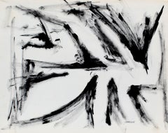 Toma Yovanovich Mid Century Abstract Expressionist Painting 1960 Black and White