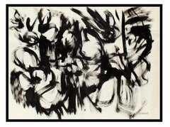 Toma Yovanovich - Peinture expressionniste abstraite abstraite du milieu du siècle 1960 - Noir et blanc