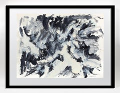 Toma Yovanovich Mid Century Abstract Expressionist Painting 1960 Black and White