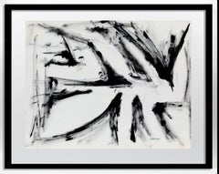 Toma Yovanovich Mid Century Abstract Expressionist Painting 1960 Black and White