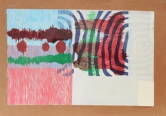 Impression monotype abstraite colorée abstraite américaine du milieu du siècle dernier, 1960