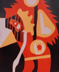 Abstrait coloré original du milieu des années 1960  Musée figuratif des bois