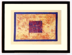 Toma Yovanovich Mid Century Monoprint Painting Untitled (Prime Squares)
