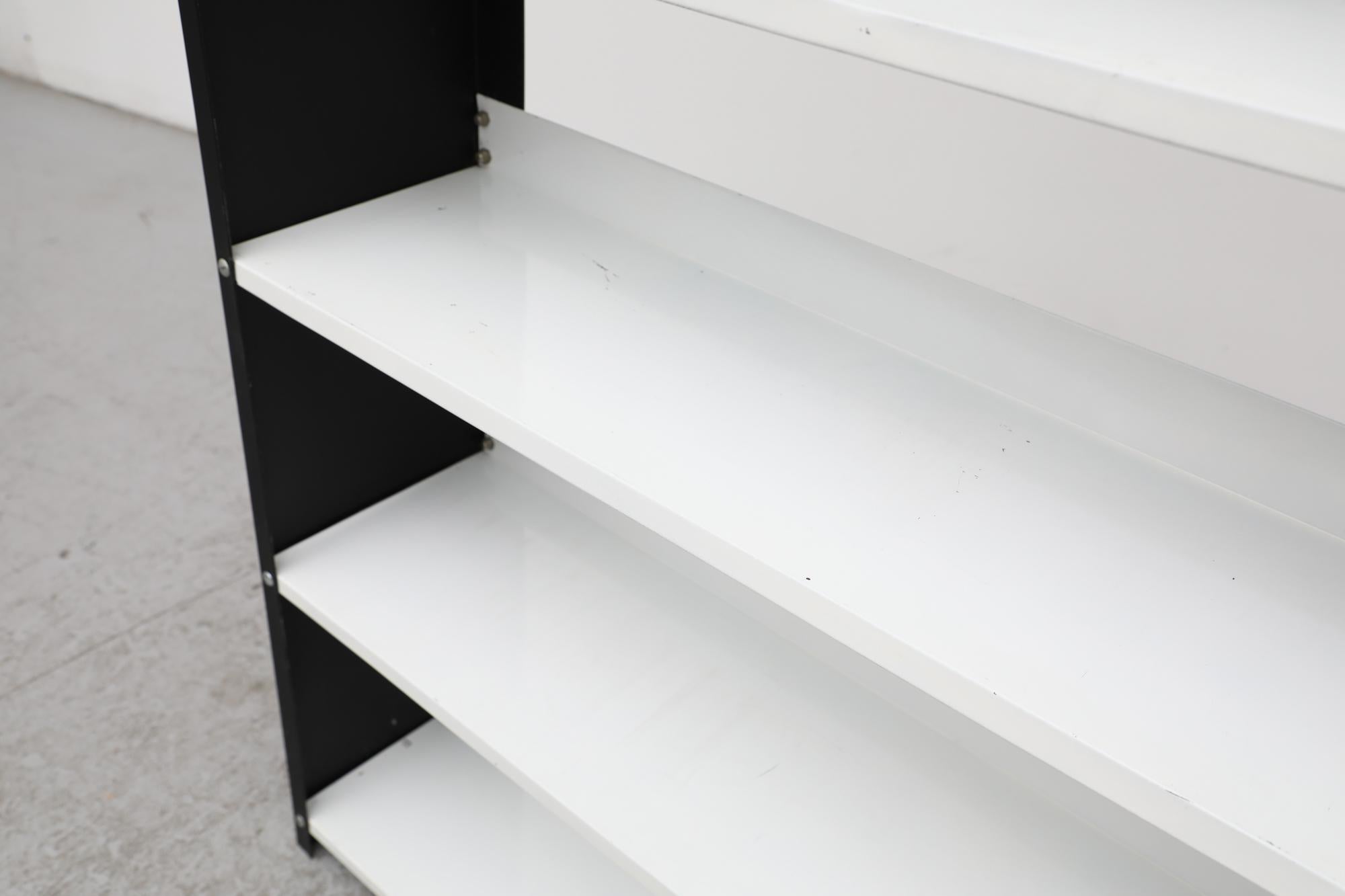 TOMADO Black & White Standing Enameled metal Book Shelves For Sale 6