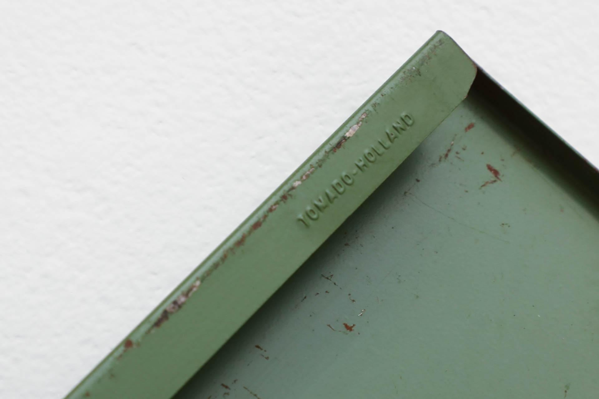 Tomado Green and Black Industrial Enameled Metal Shelving Unit, 1960s For Sale 5