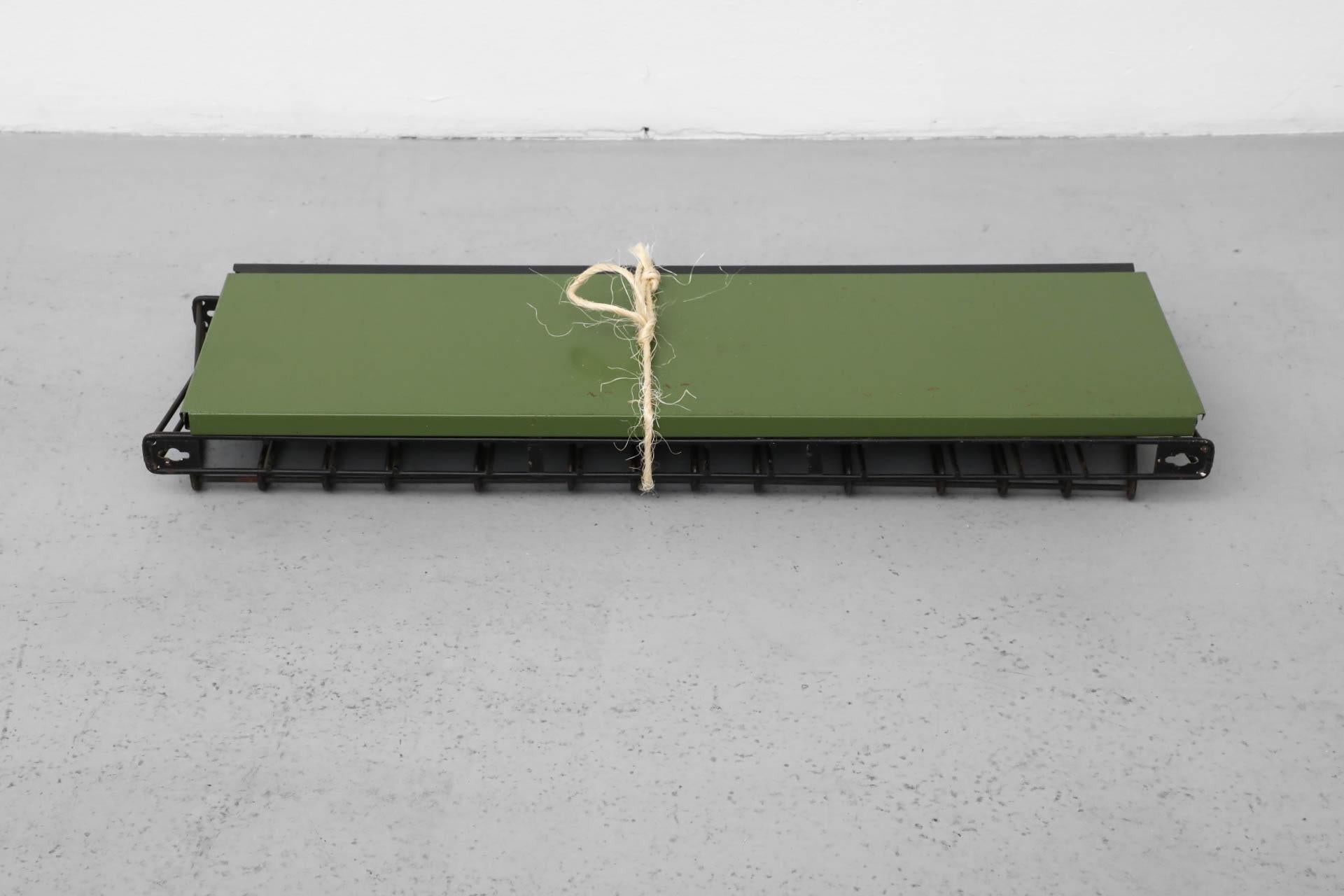 Tomado Green and Black Industrial Enameled Metal Shelving Unit, 1960s For Sale 8