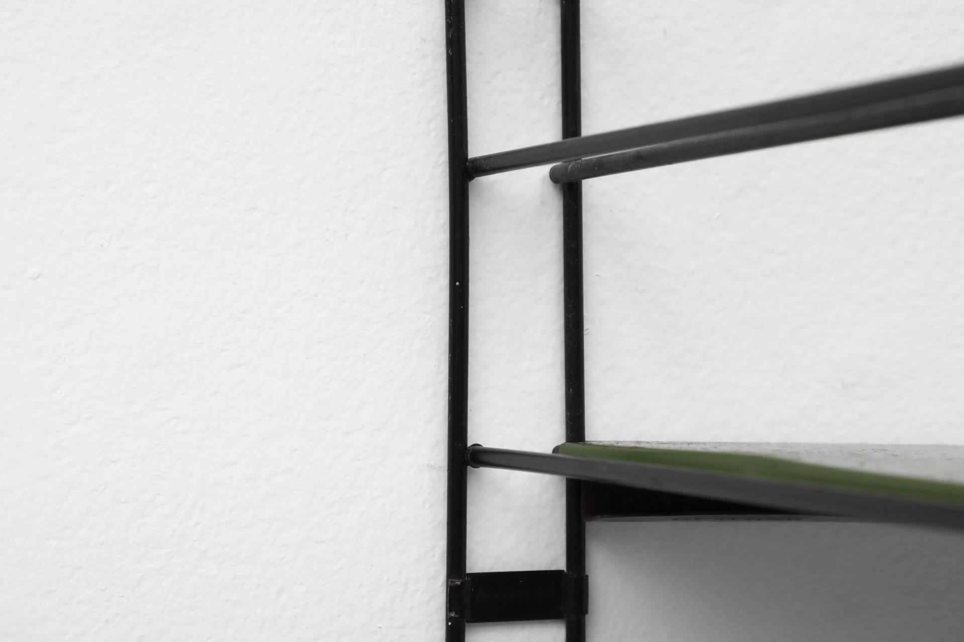 Tomado Green and Black Industrial Enameled Metal Shelving Unit, 1960s For Sale 3