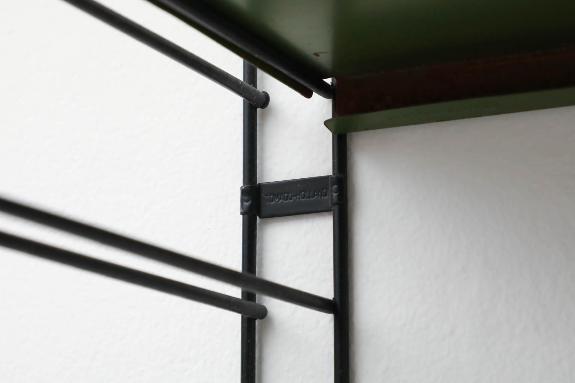 Tomado Green and Black Industrial Enameled Metal Shelving Unit, 1960s For Sale 4
