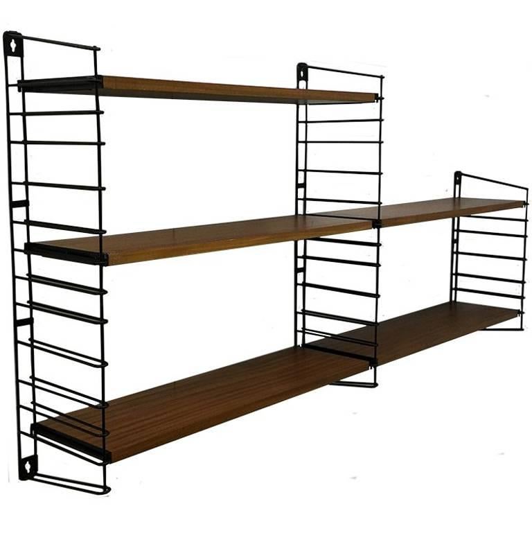 Teak Book Shelving Rack or Wall Unit by Dekker for Tomado Holland, 1950s For Sale