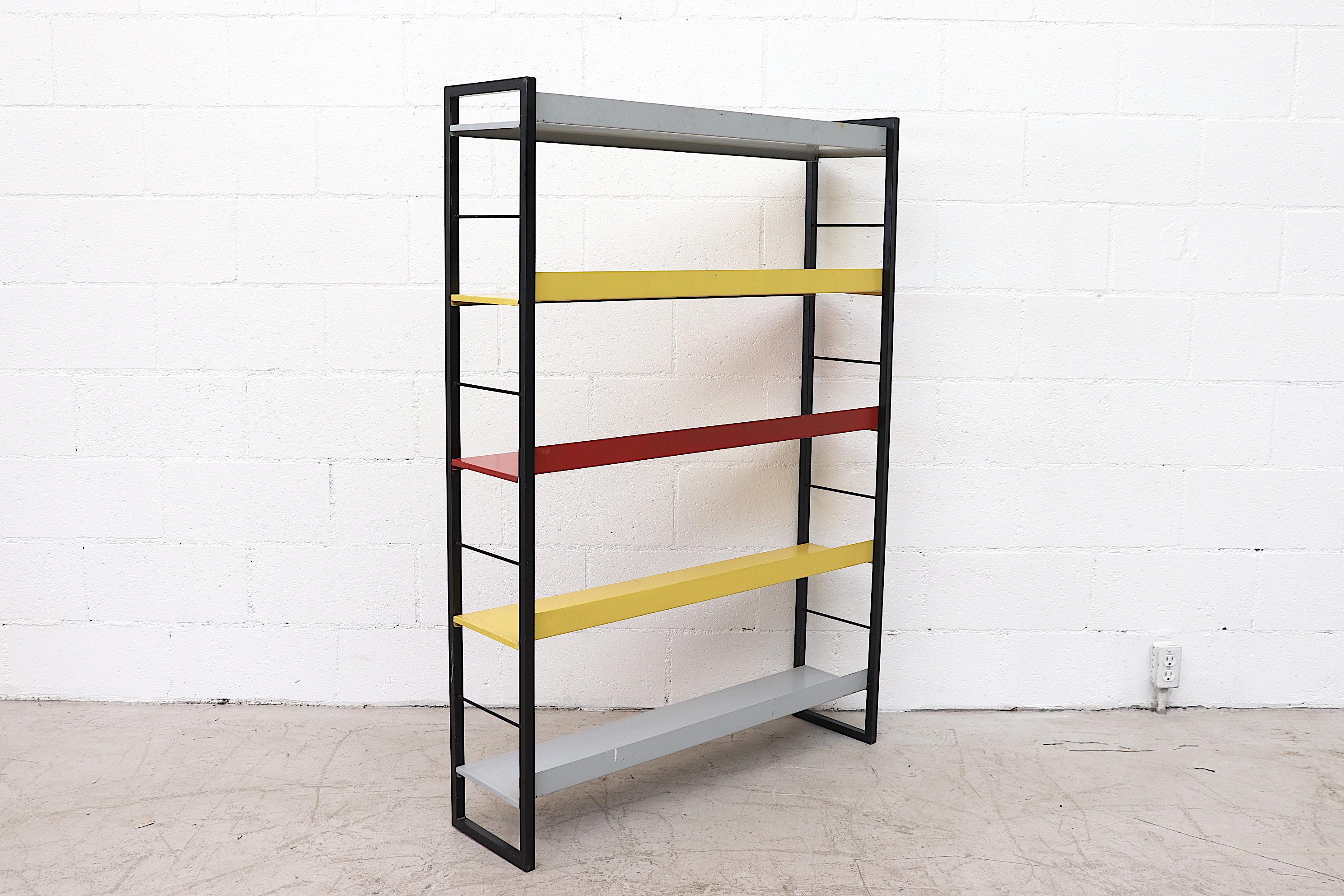 Tomado Multicolored Enameled Metal Standing Book Shelf In Good Condition In Los Angeles, CA