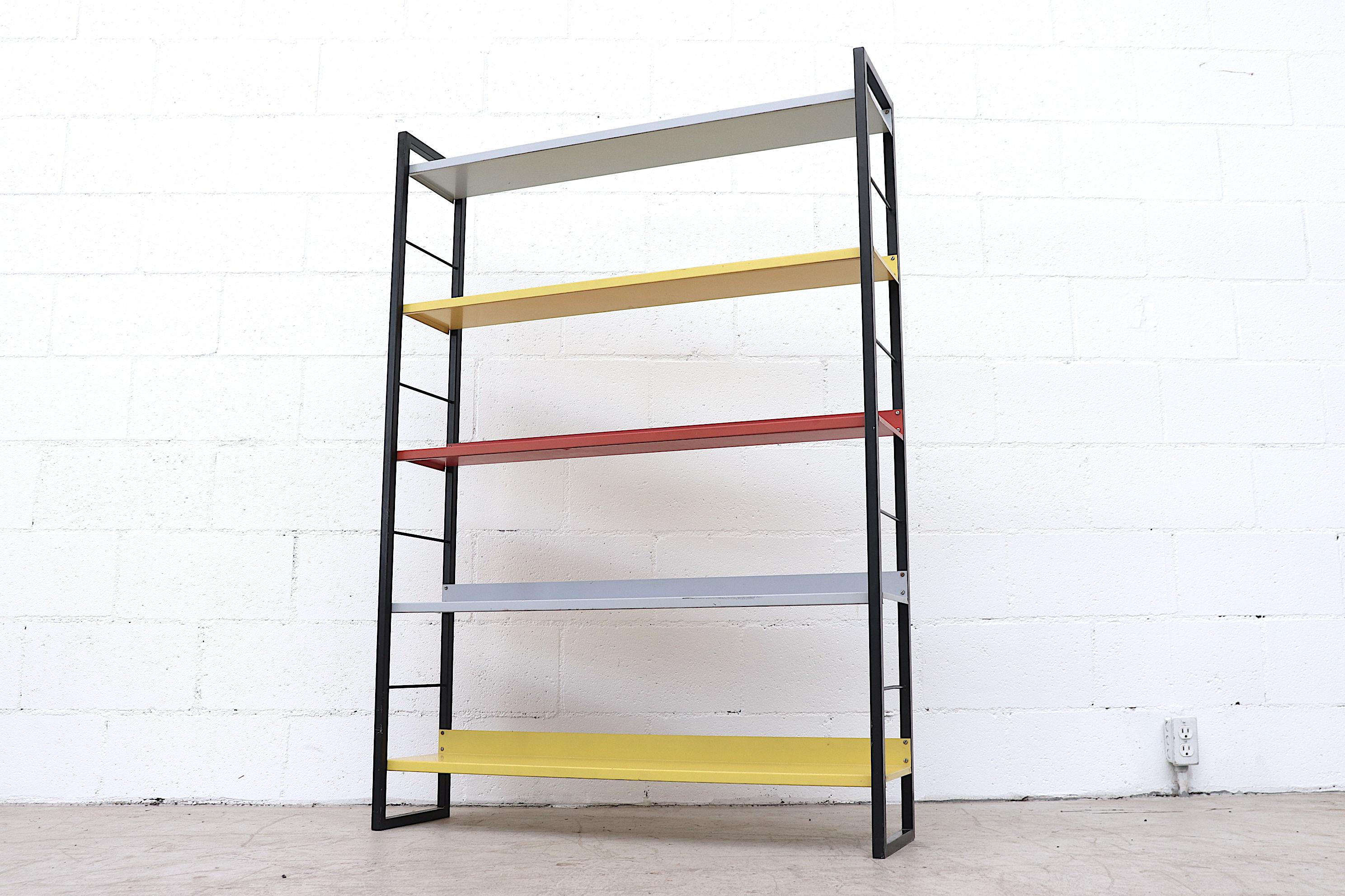 Tomado Multicolored Enameled Metal Standing Book Shelf In Good Condition In Los Angeles, CA