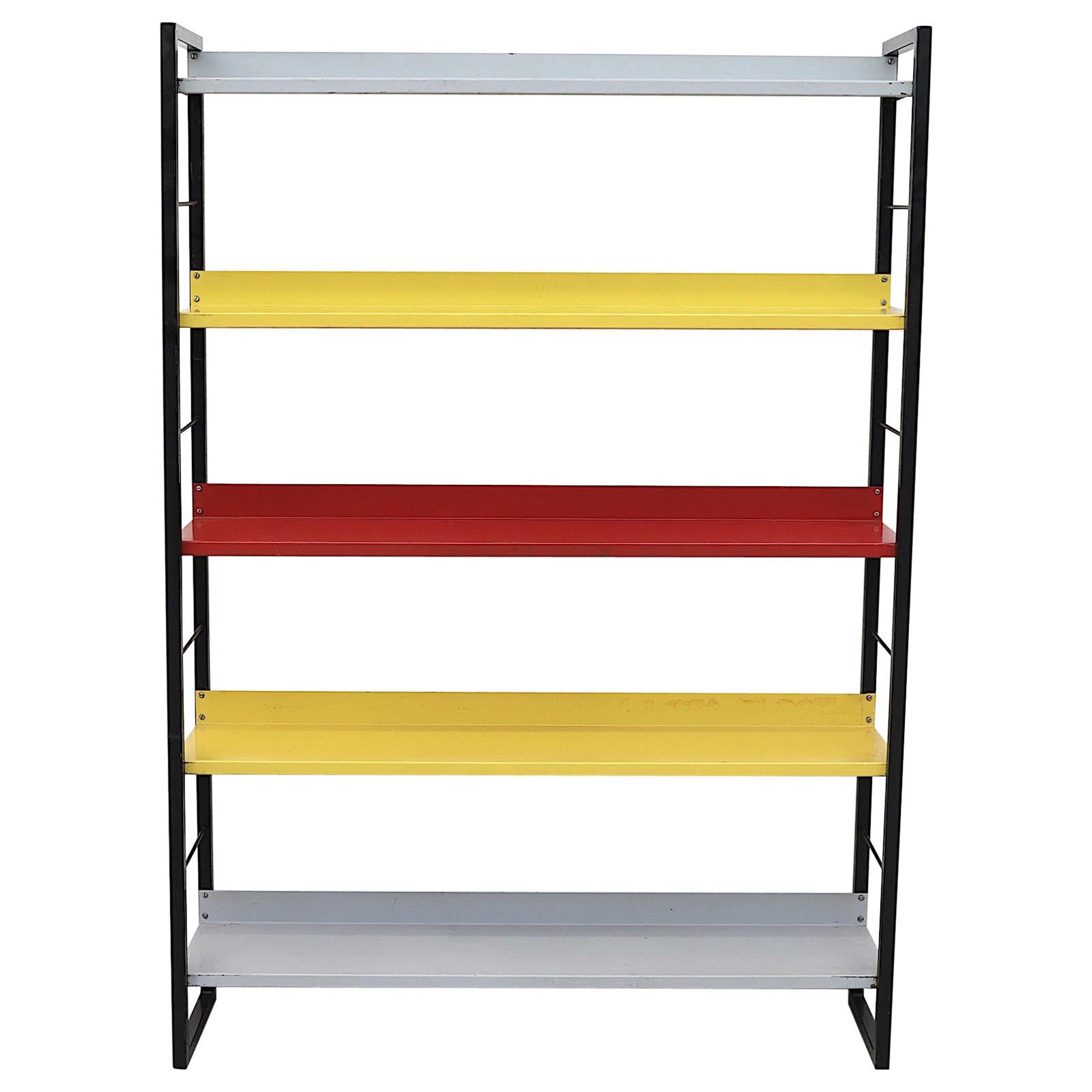 Tomado Multicolored Enameled Metal Standing Book Shelf