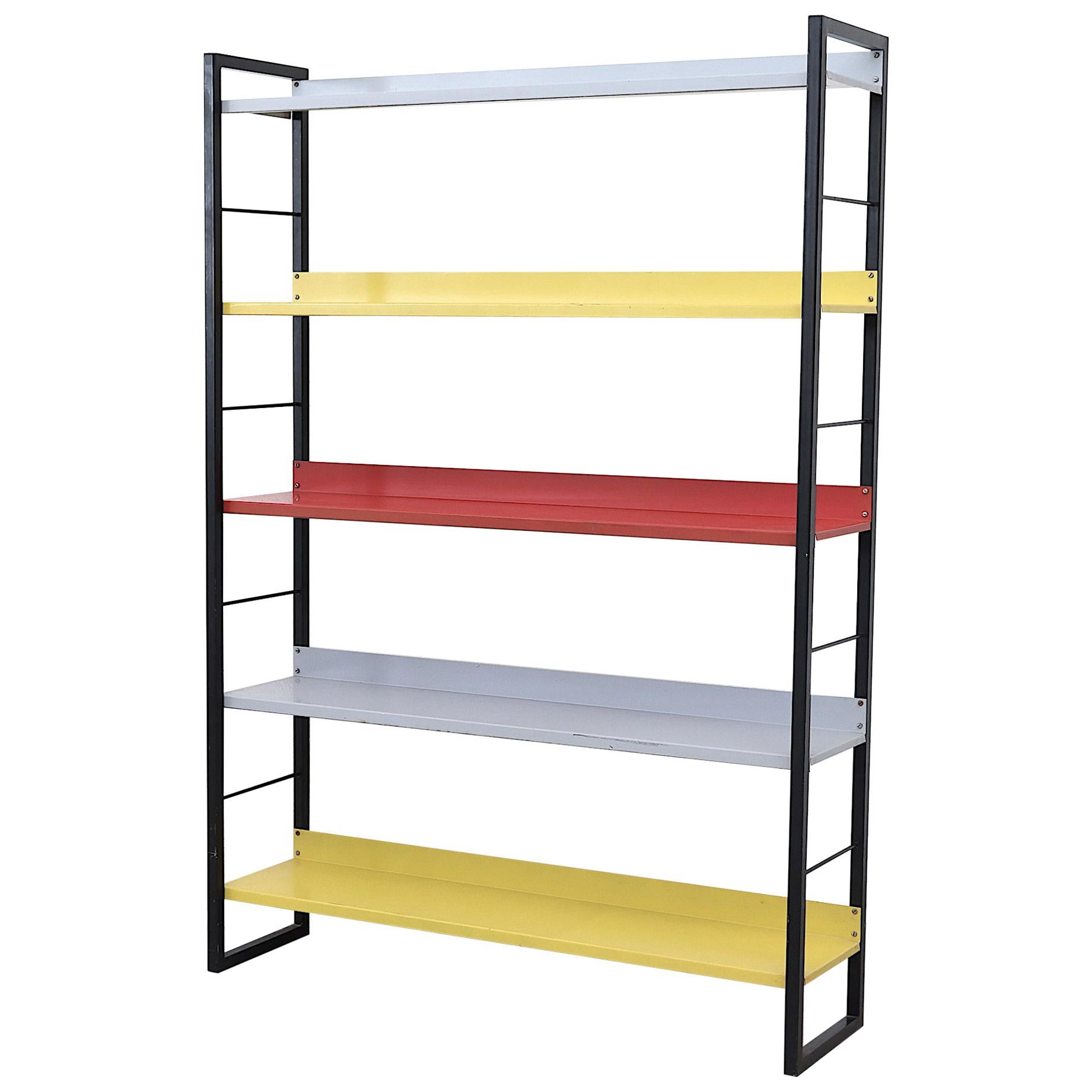 Tomado Multicolored Enameled Metal Standing Book Shelf