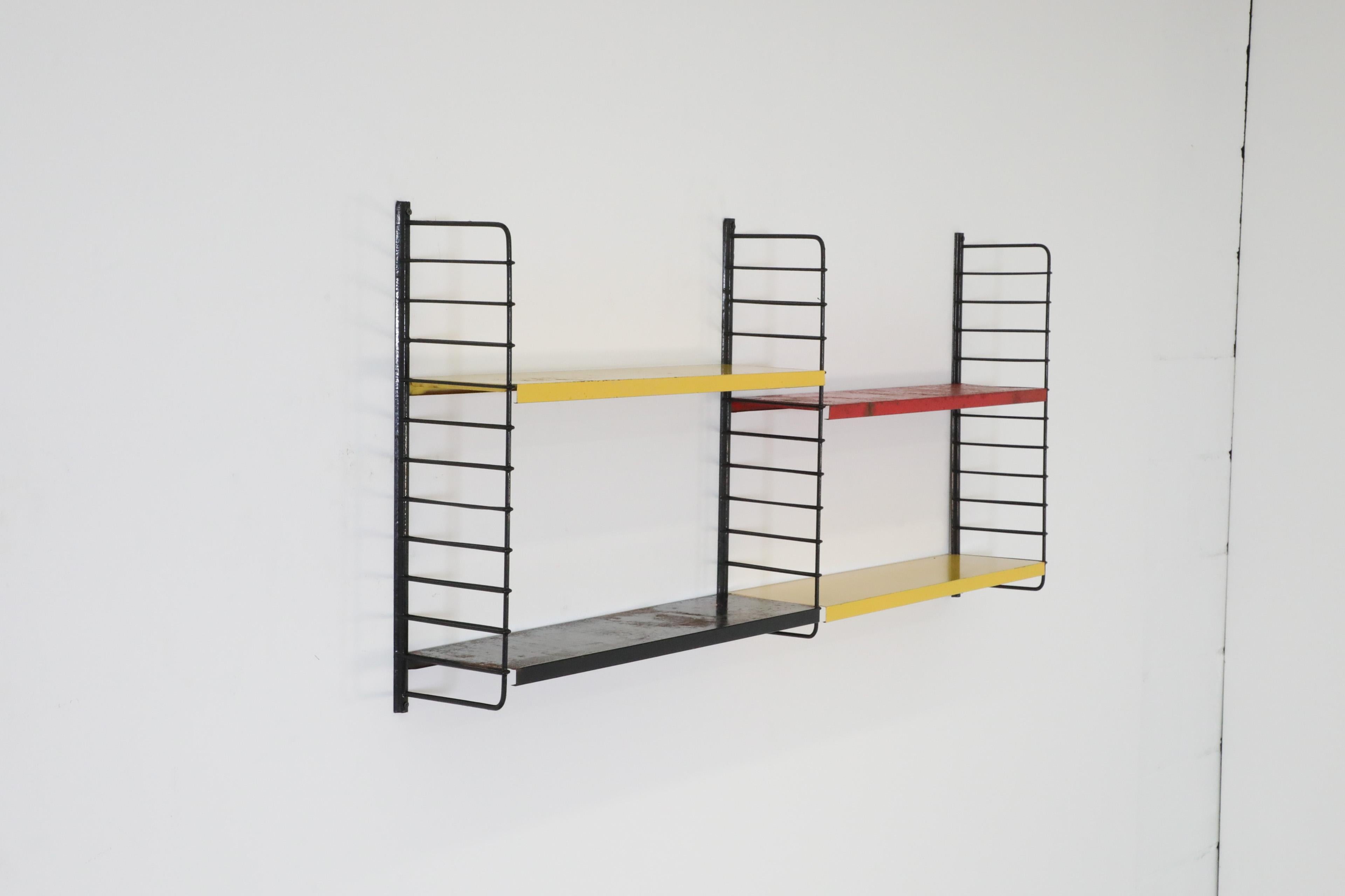 Tomado Style Industrial Multicolor 2 Section Wall Mount Shelving Unit For Sale 5