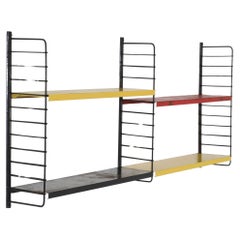 Used Tomado Style Industrial Multicolor 2 Section Wall Mount Shelving Unit