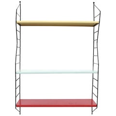 Vintage Tomado Style Industrial Multicolored Metal Shelving Wall Unit