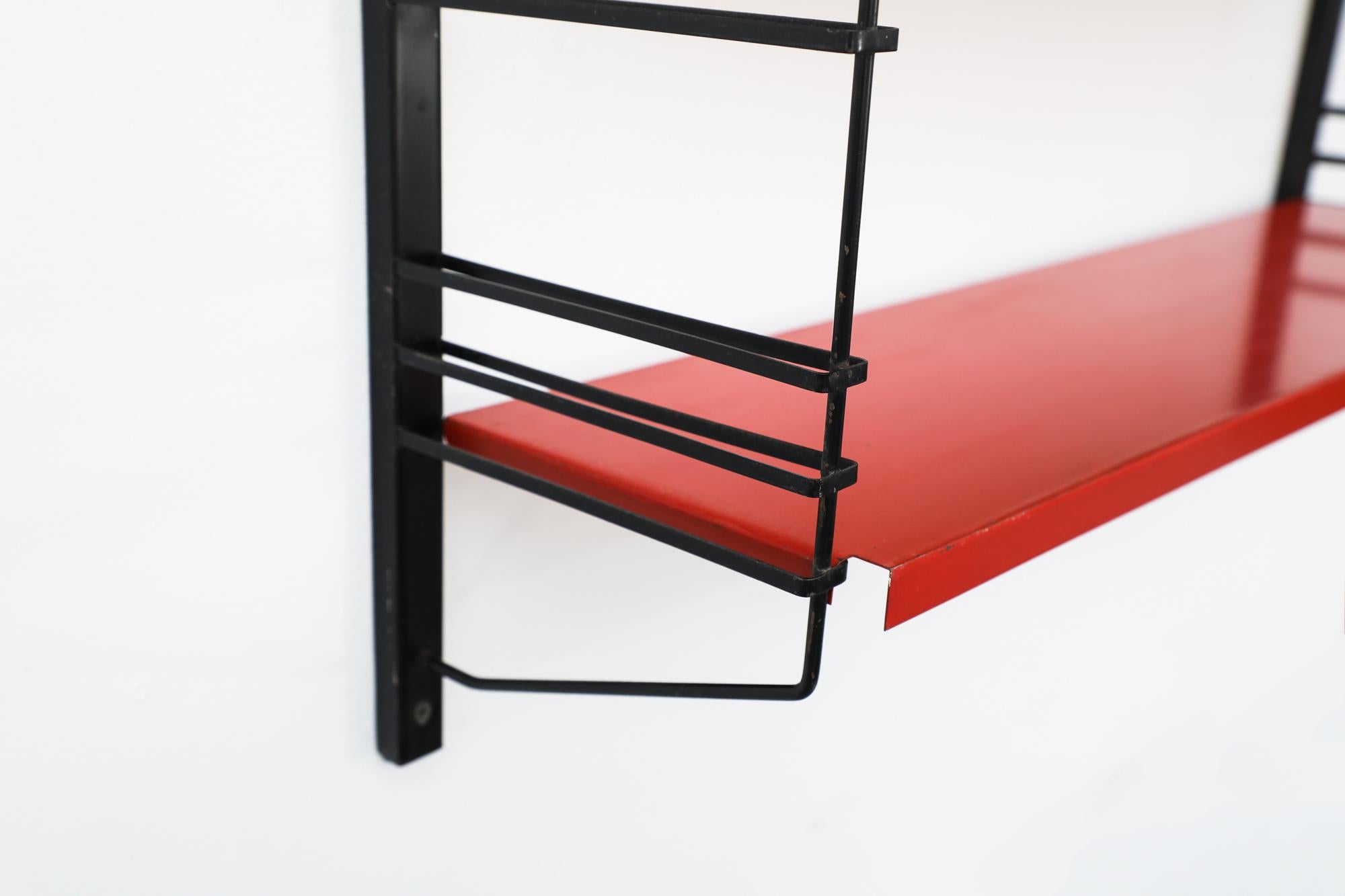 Black, Yellow & Red Tomado Style Industrial Metal Shelving by Drentea, 1960's For Sale 1