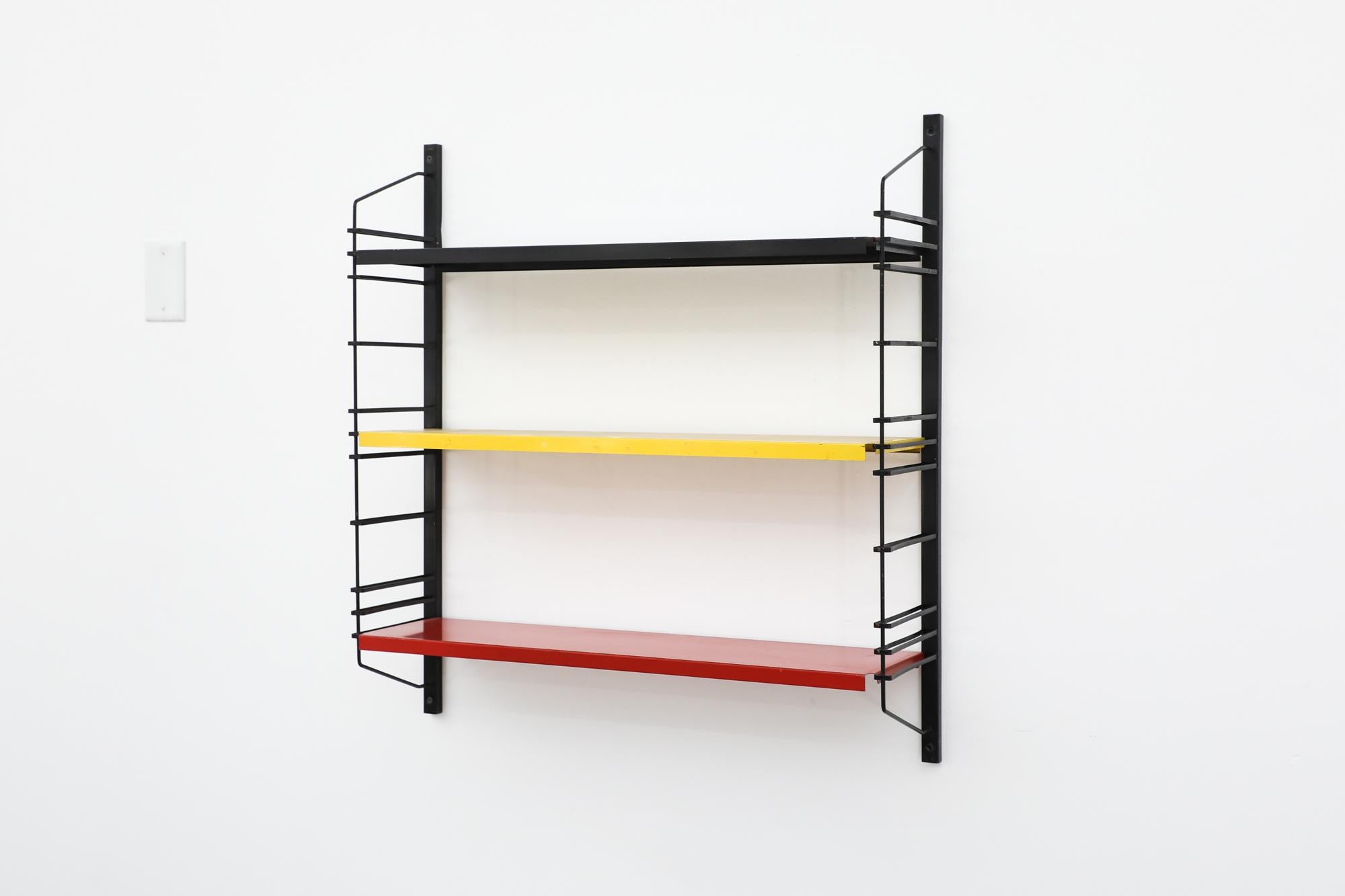 Black, Yellow & Red Tomado Style Industrial Metal Shelving by Drentea, 1960's For Sale 5