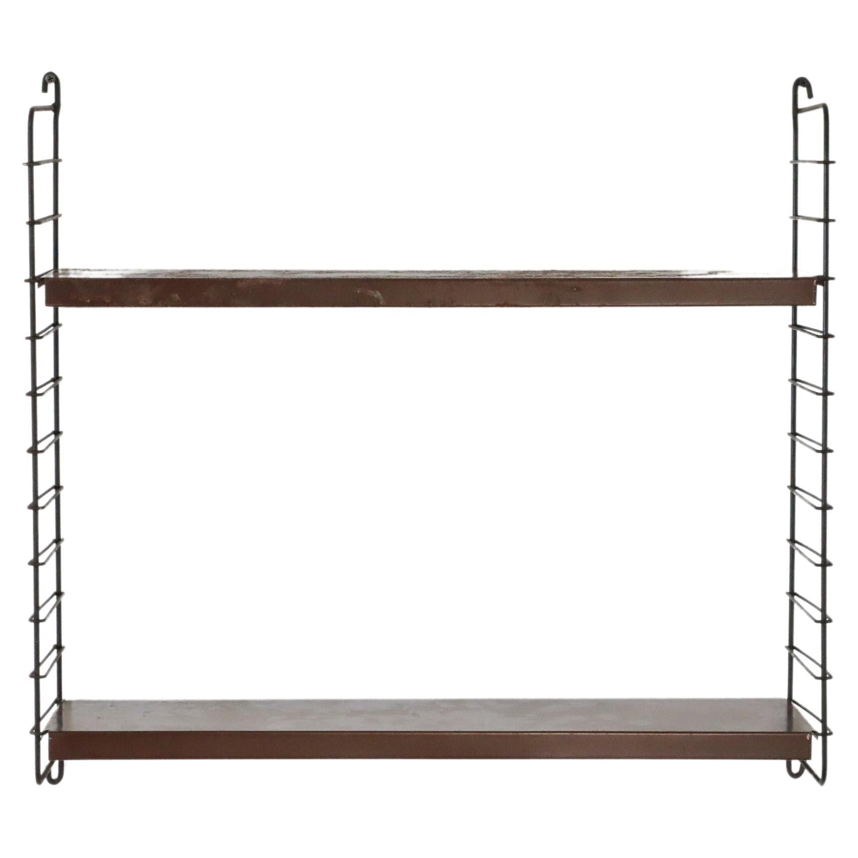 Tomado Style Industrial Wall Mounted Brown and Black Shelving Unit