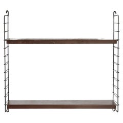 Vintage Tomado Style Industrial Wall Mounted Brown and Black Shelving Unit