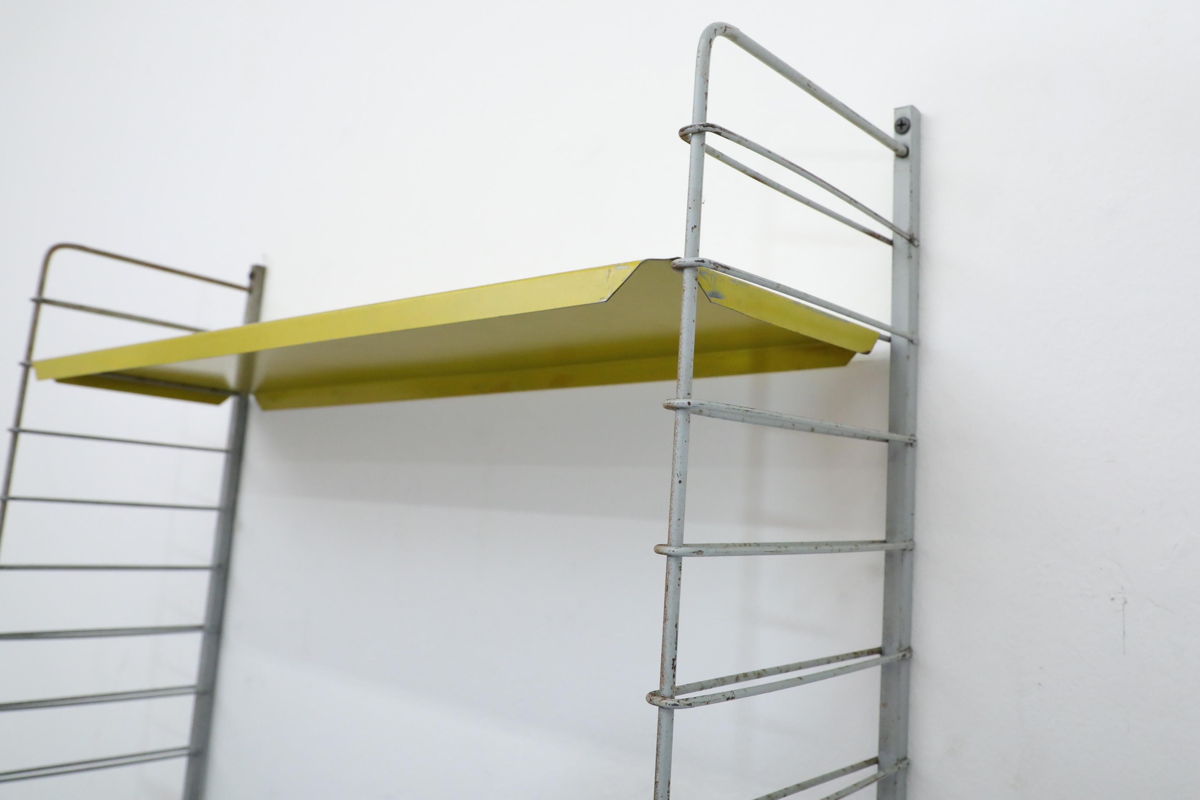 Tomado Style Single Section Shelving Unit with Yellow and Blue Shelves For Sale 2