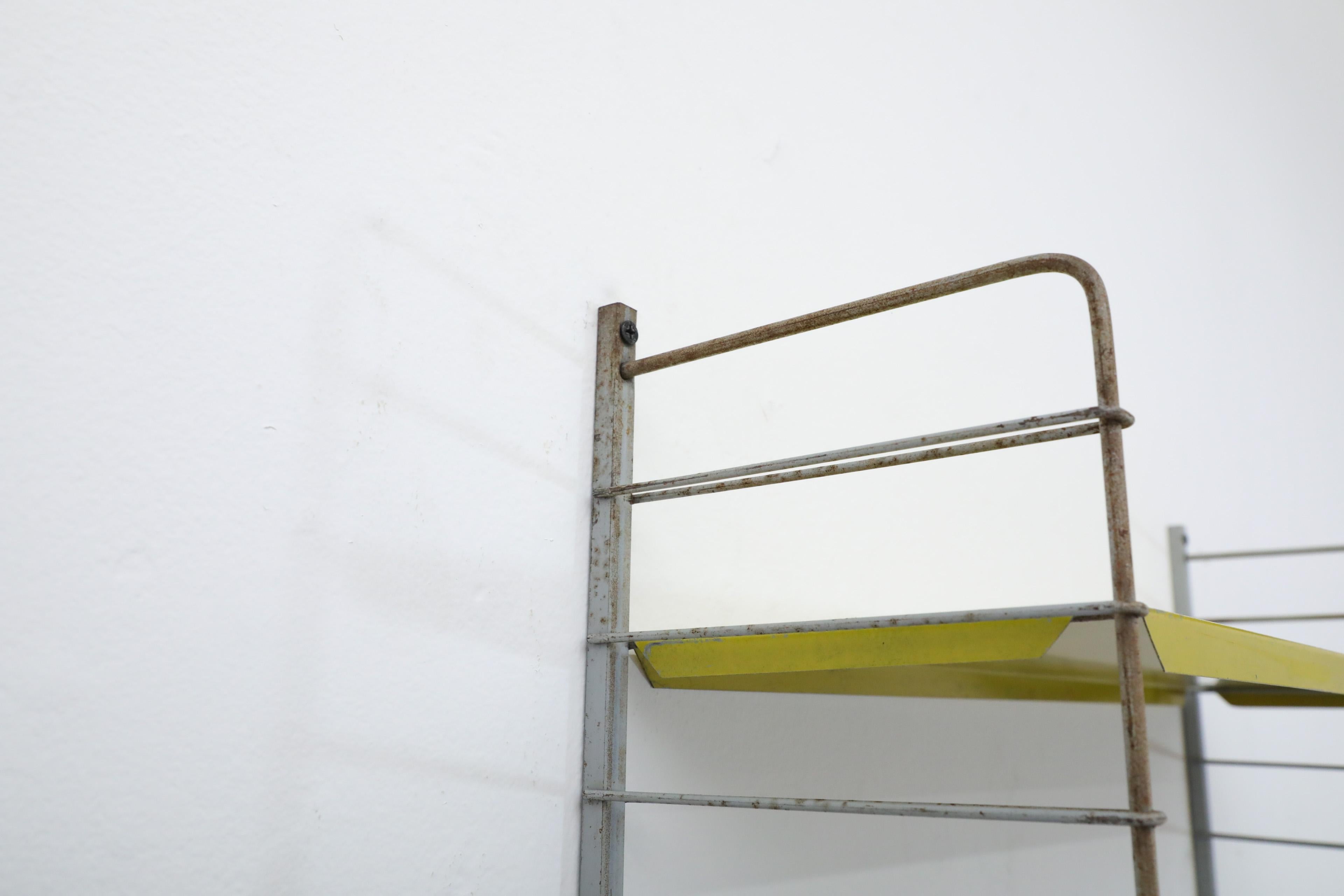 Tomado Style Single Section Shelving Unit with Yellow and Blue Shelves For Sale 6