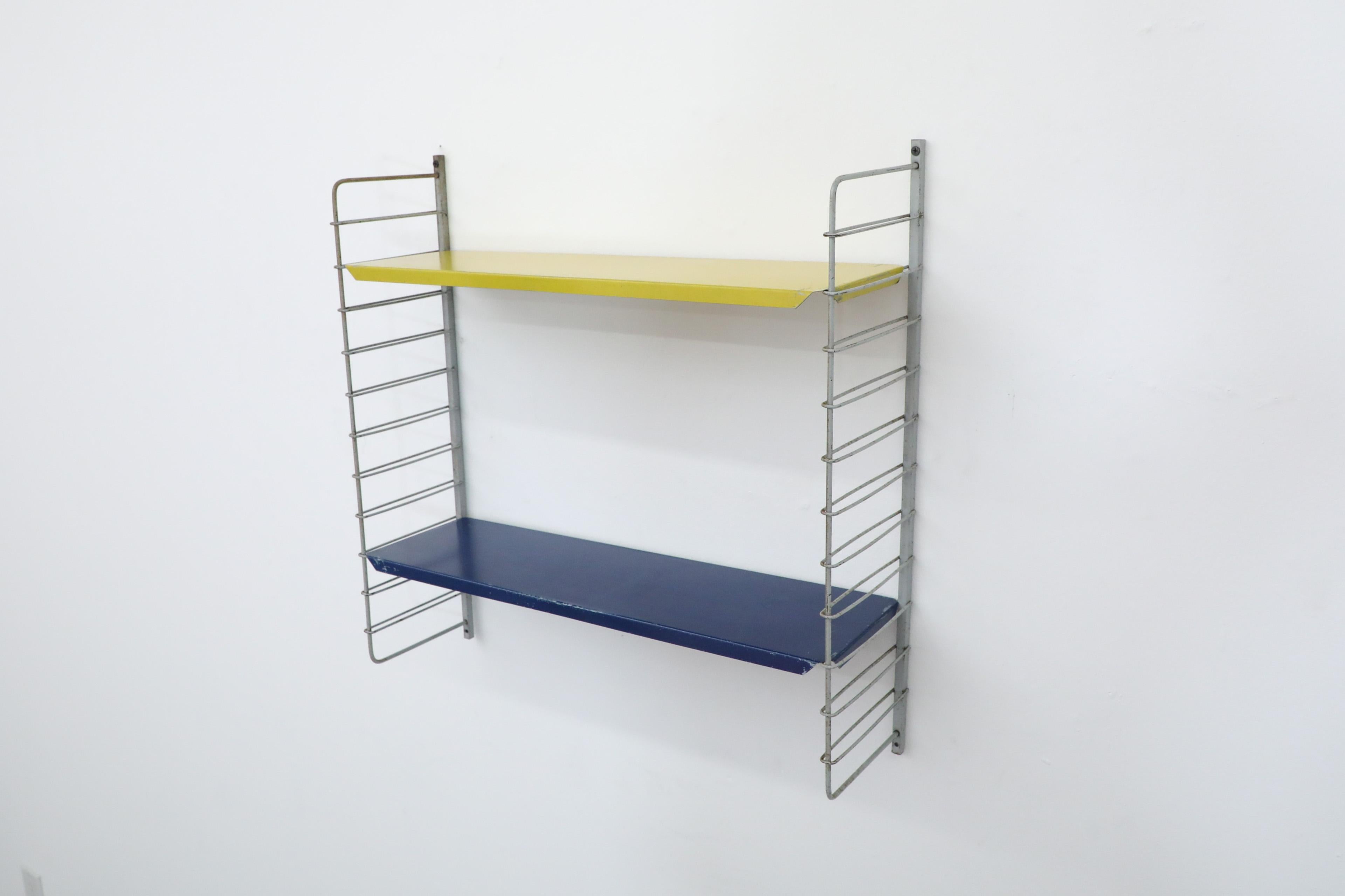 Tomado Style Single Section Shelving Unit with Yellow and Blue Shelves In Good Condition For Sale In Los Angeles, CA