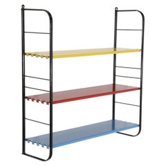 Tomado Style Wall Mount Shelving Unit w/ Black Frame and Multi-Colored Shelves