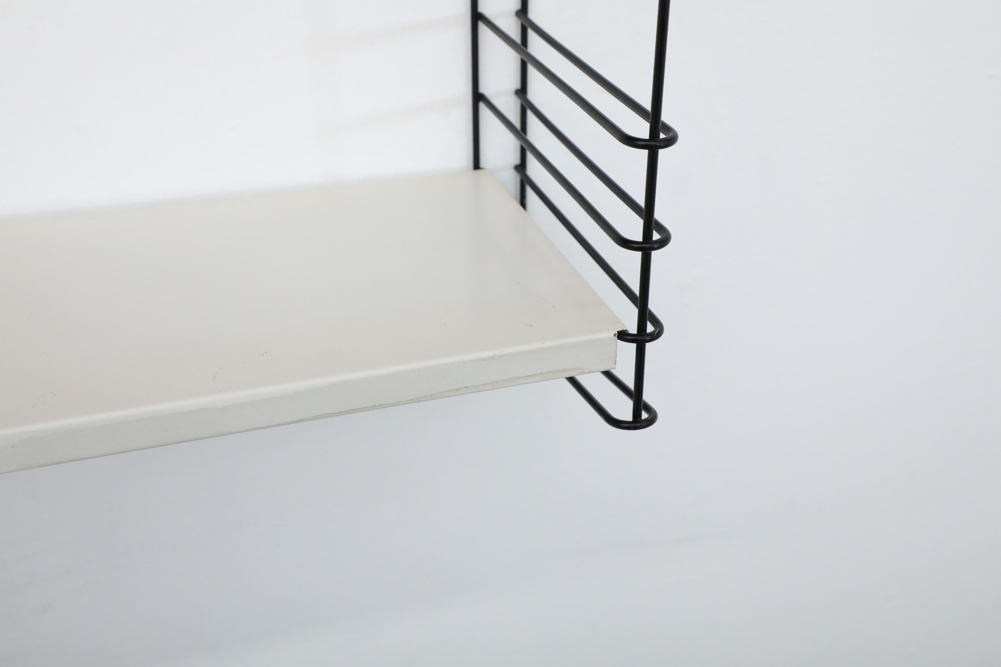 Tomado Wall Mount Black Wire Shelving Unit with Red and White Shelves For Sale 4