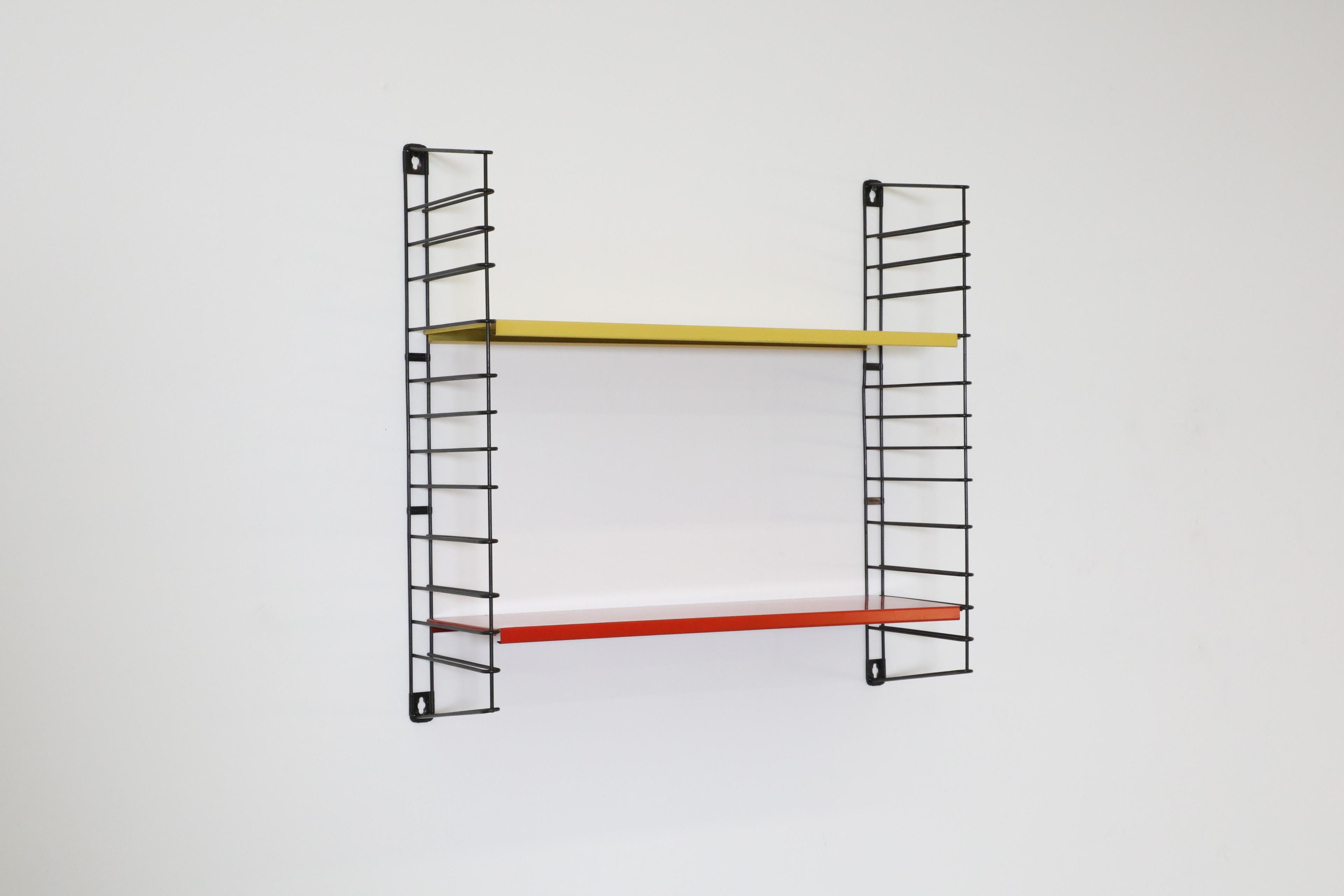 Dutch Tomado Wall Mount Red and Yellow Shelving Unit For Sale