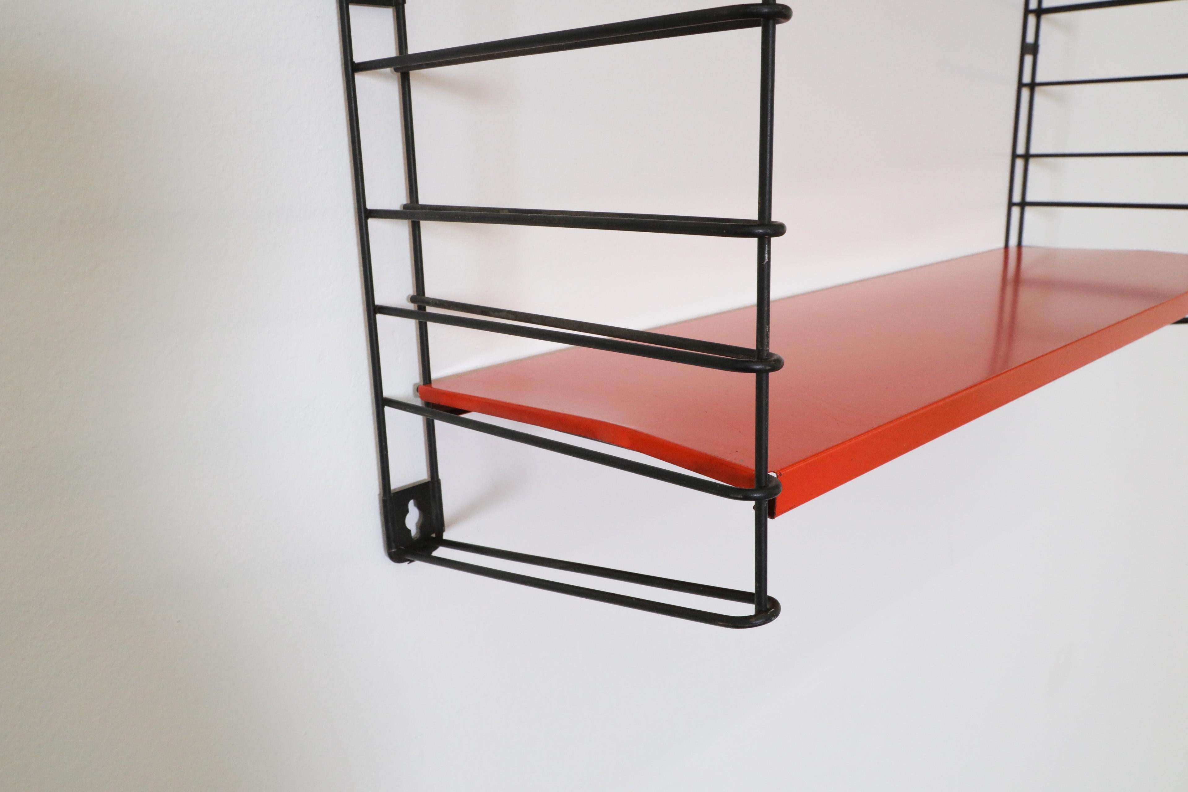 Tomado Yellow and Orange Wall Mount Shelving Unit with Black Frame In Good Condition For Sale In Los Angeles, CA
