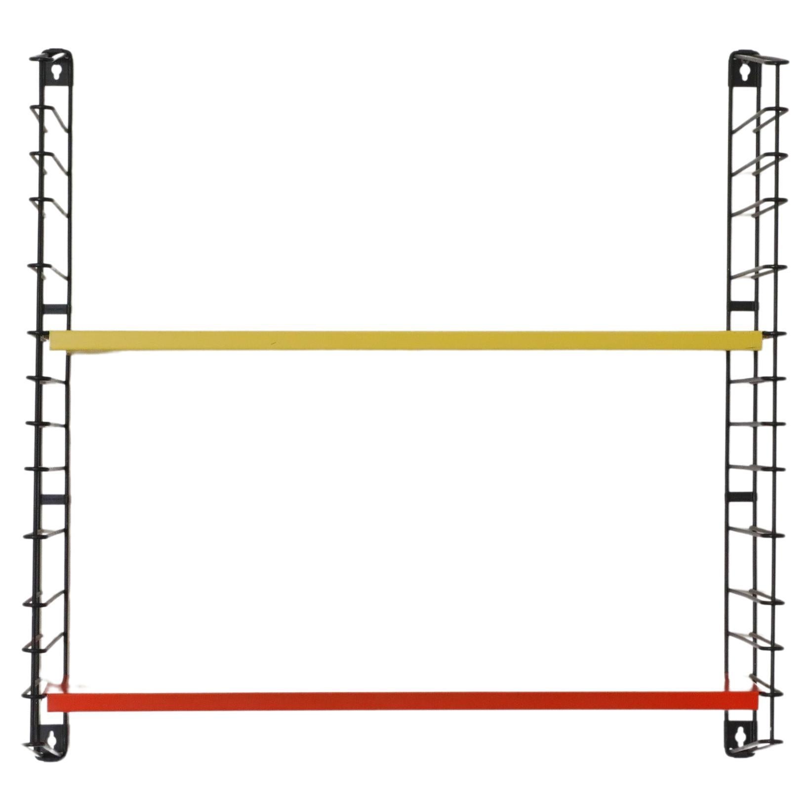 Tomado Yellow and Orange Wall Mount Shelving Unit with Black Frame