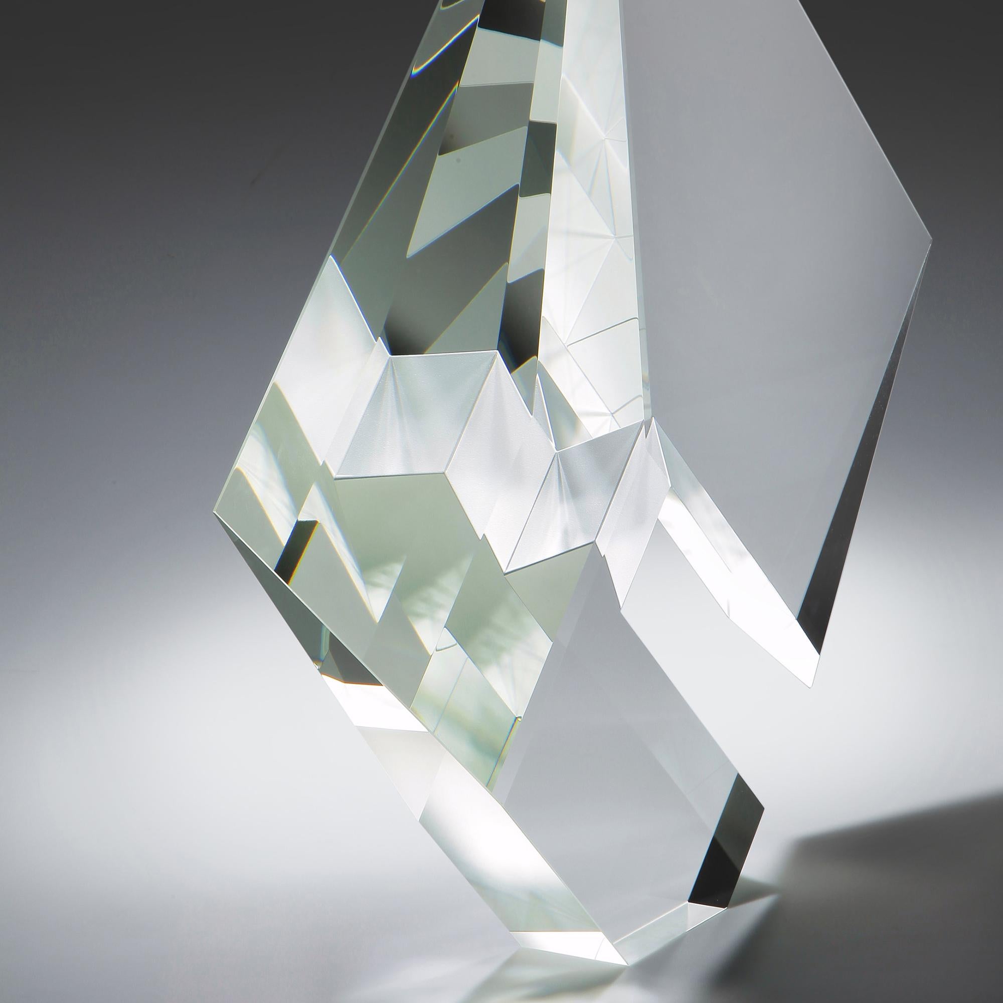 'Crystal Composition Large', Cast, Cut  and Polished Glass Sculpture For Sale 1