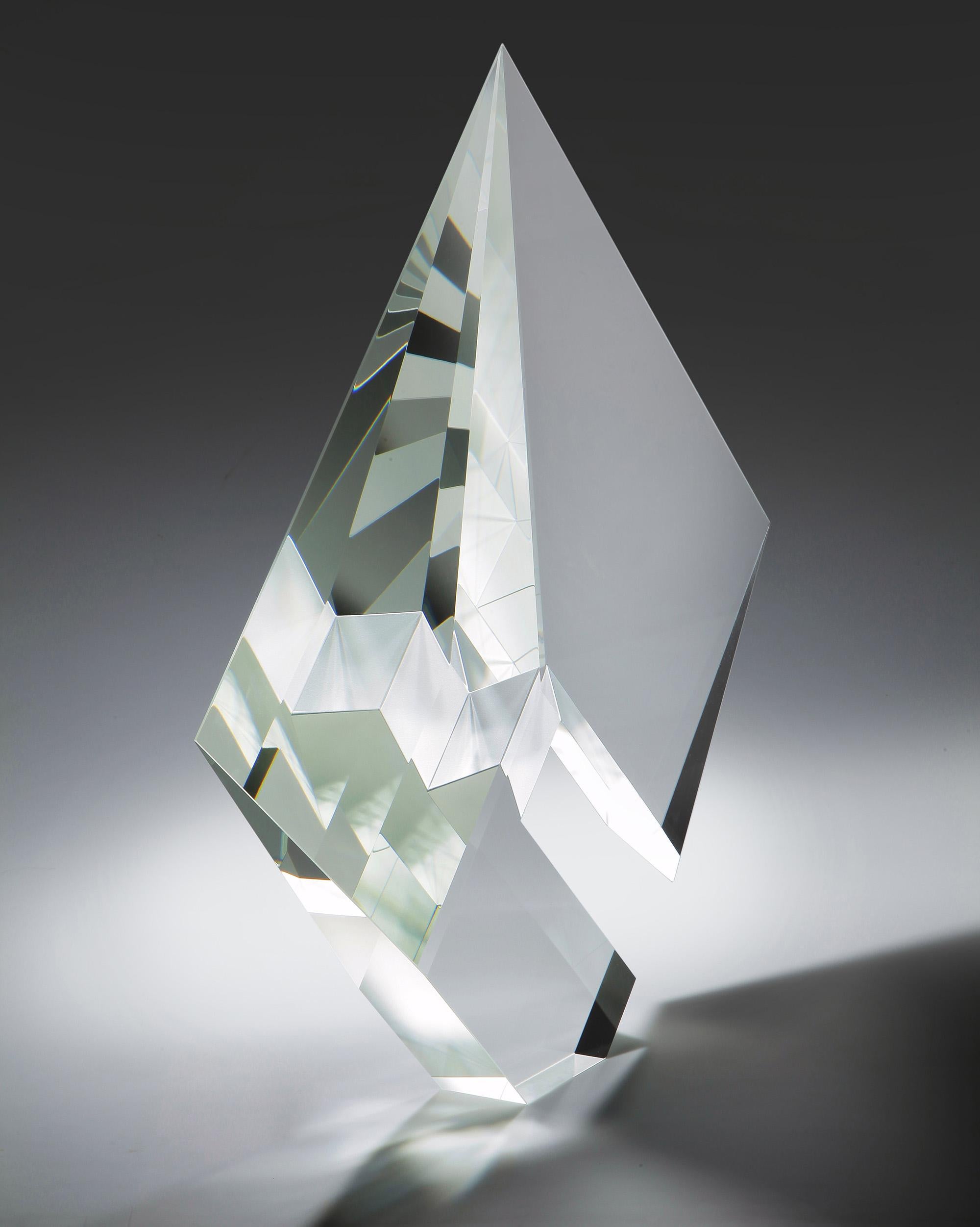 'Crystal Composition Large', Cast, Cut  and Polished Glass Sculpture For Sale 2