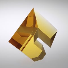 'Gold Amber Composition', Cast, Cut  and Polished Glass Sculpture