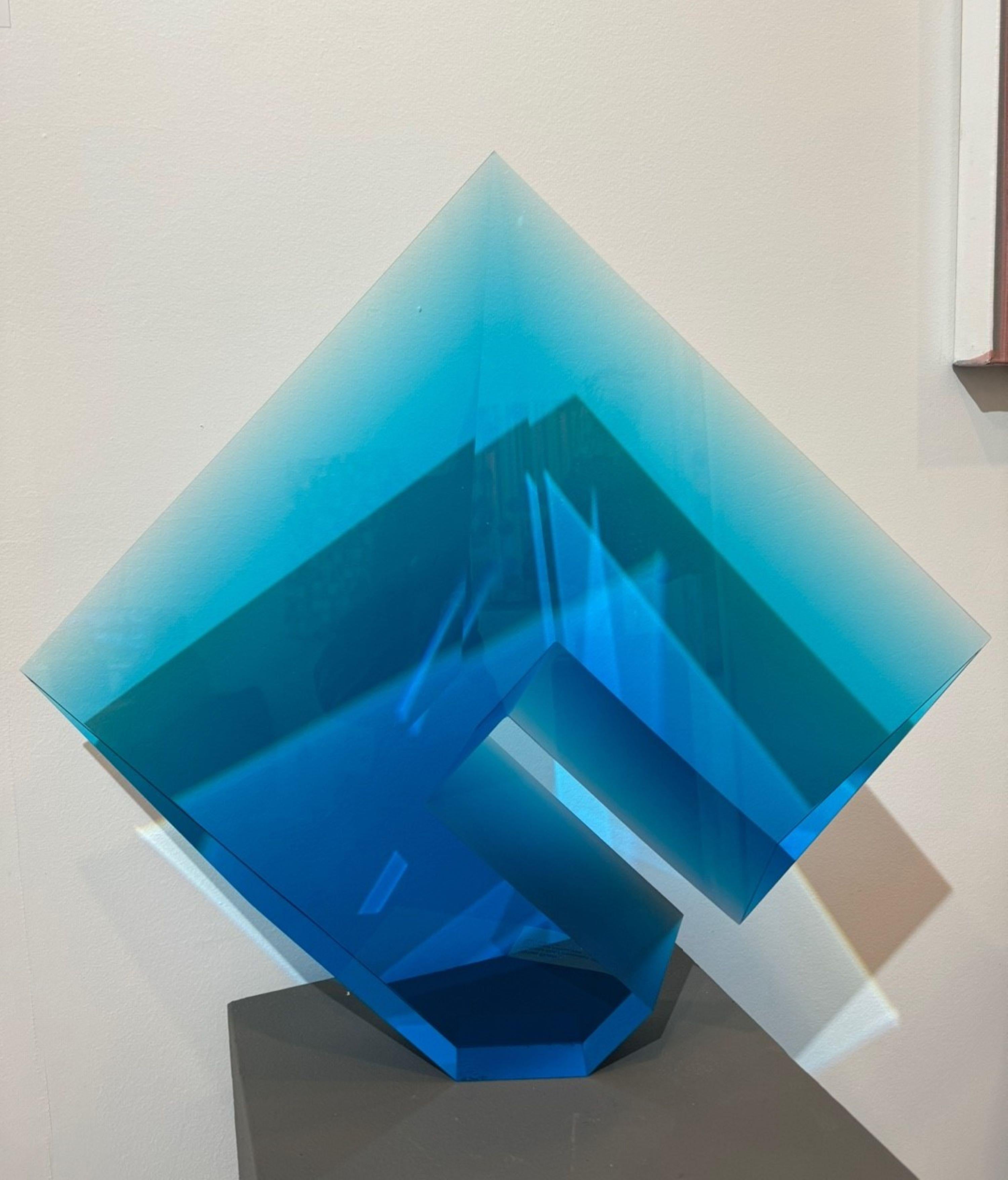 Tomas Brzon Abstract Sculpture - Turquoise Blue Composition