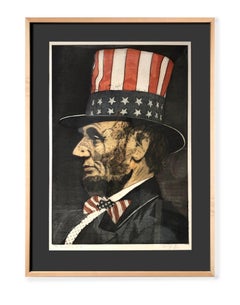 The Inauguration ws 50 (portrait, Lincoln, American flag, black)