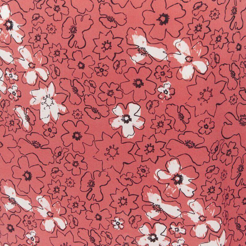 TOMAS MAIER 100% silk pink illustration floral print casual midi skirt US2 XS For Sale 3